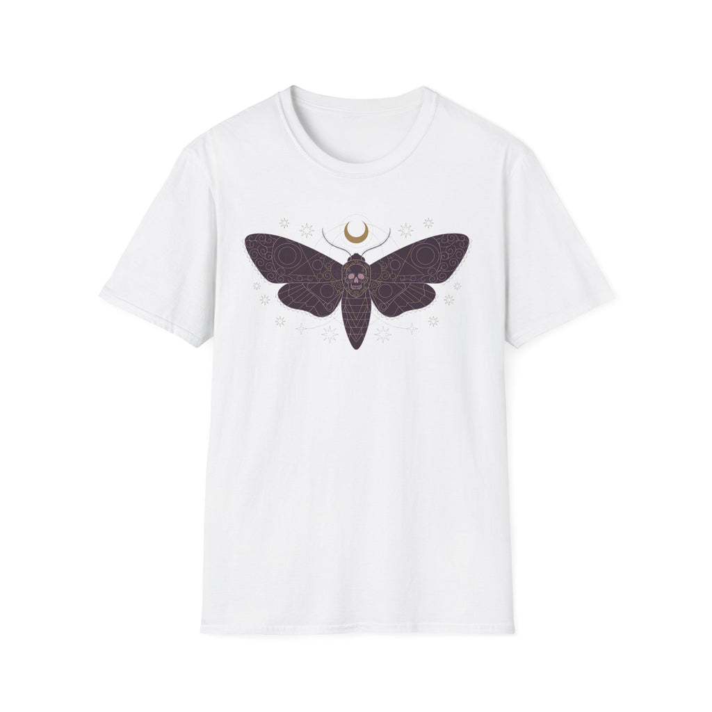 White crew-neck T-shirt, plain front with no visible print