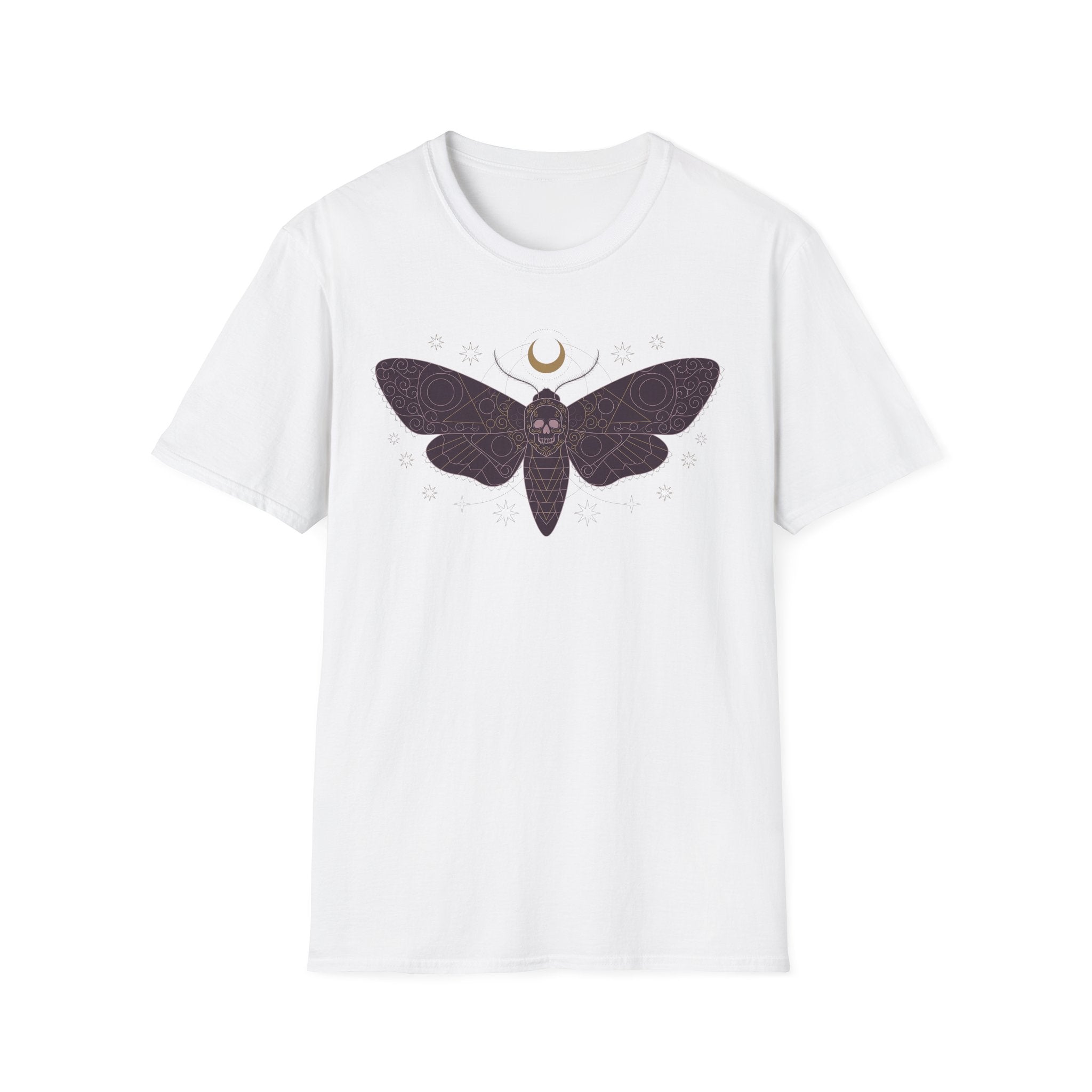 White crew-neck T-shirt, plain front with no visible print