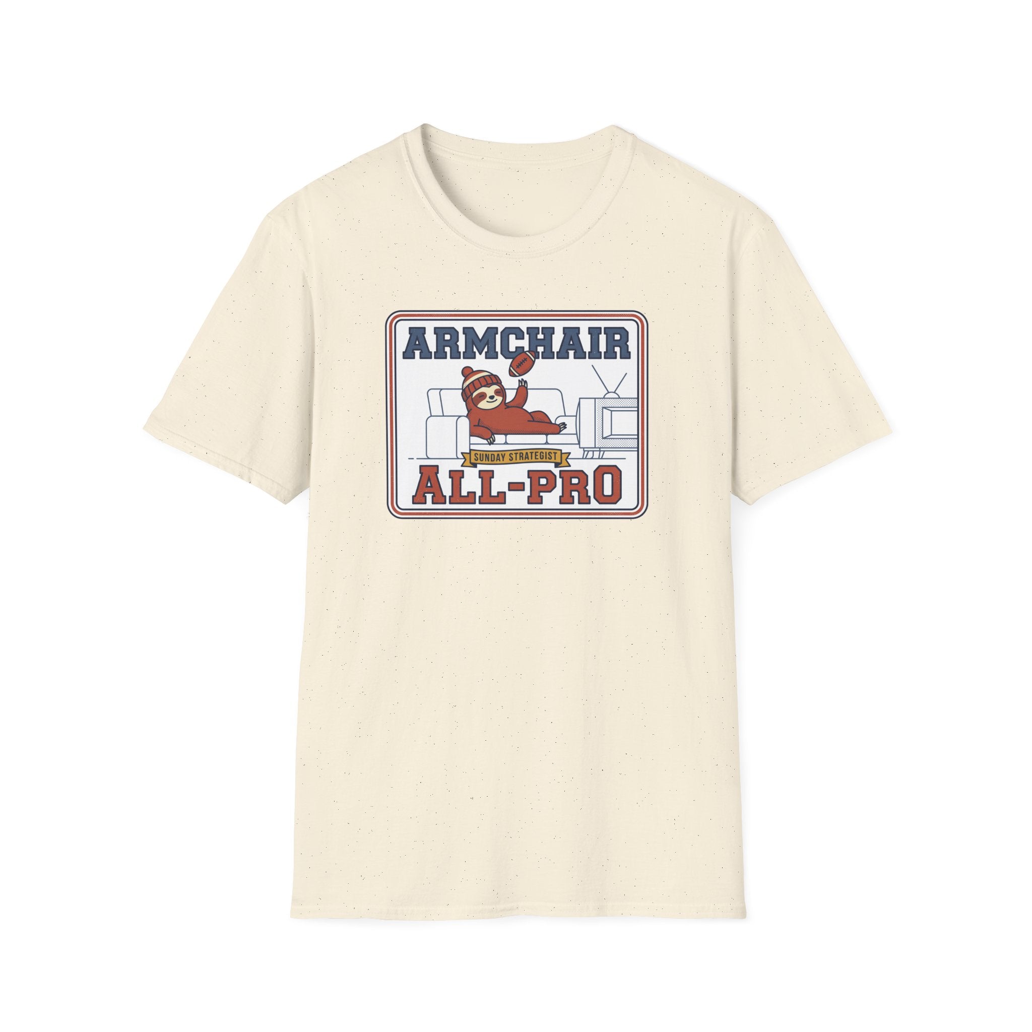 Cream crew-neck T-shirt with Armchair All-Pro graphic on chest