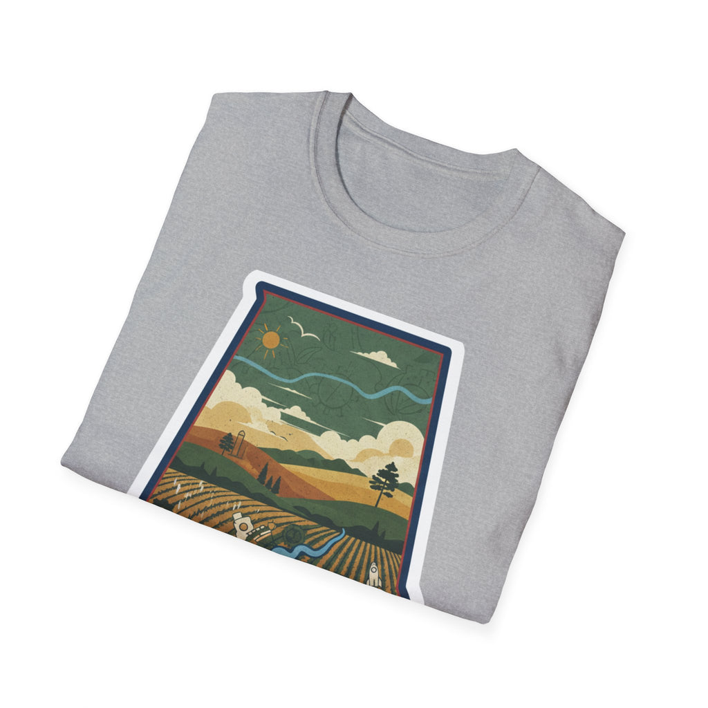Sport Grey I Am Alabama T-shirt with framed landscape state design