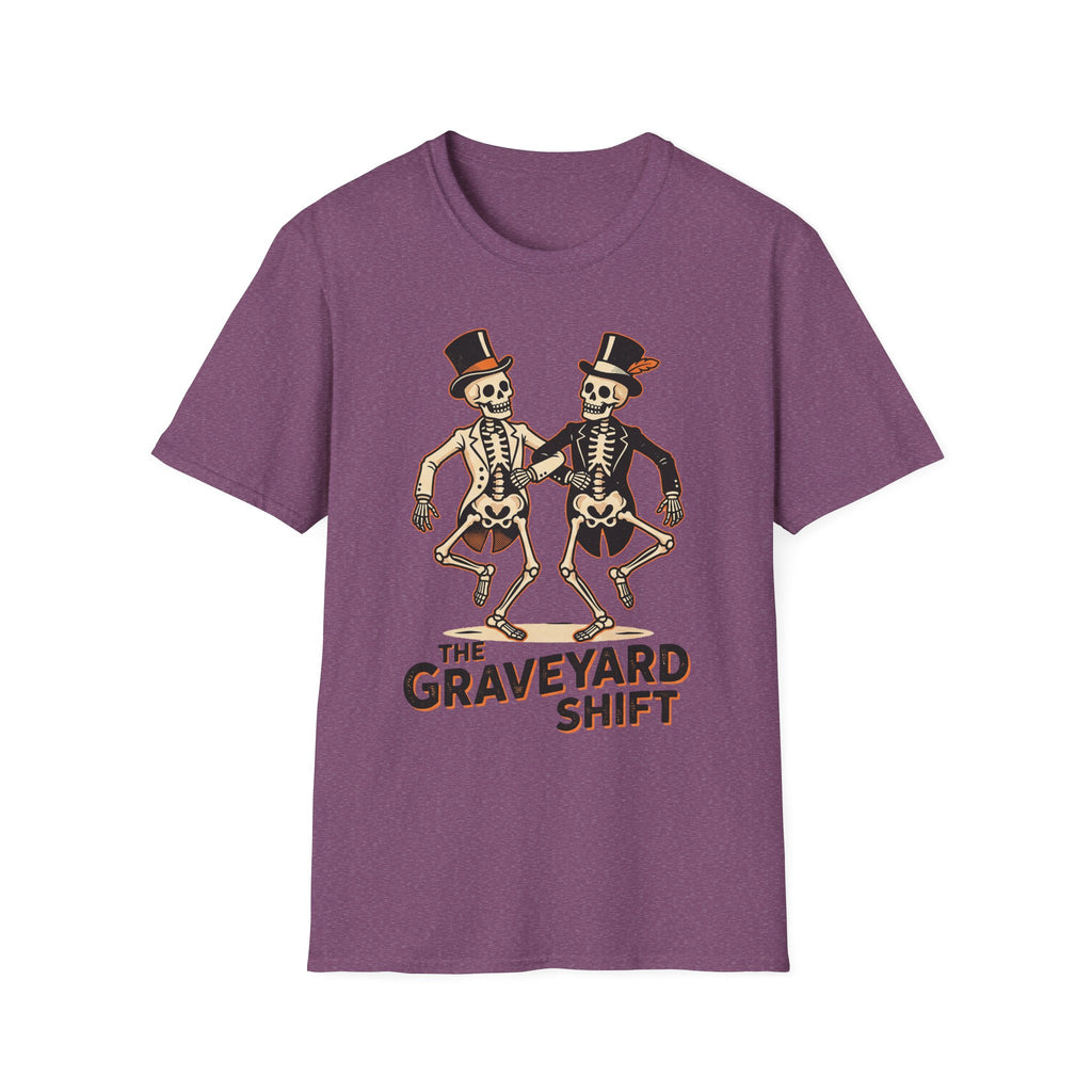Dancing Skeletons The Graveyard Shift T-Shirt - Vintage Halloween Tee