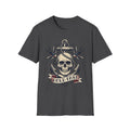Dark gray T-shirt with skull anchor tattoo graphic and “HOLD FAST” banner