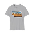 T-Shirt i am Nebraska, hellgrau; bedruckte Nebraska-Silhouette mit Kühen vorn