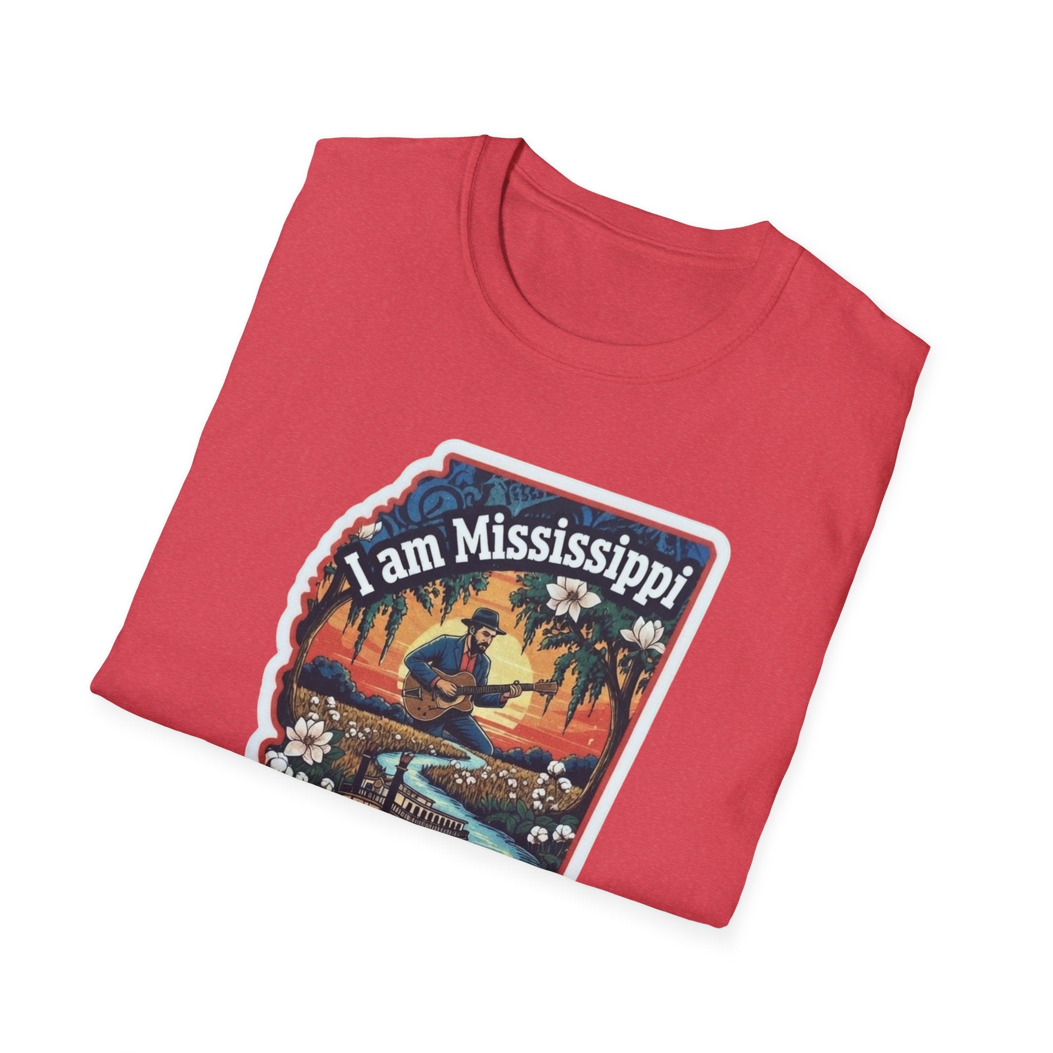 I am Mississippi T-shirt, red front print with “I am Mississippi” and scenery