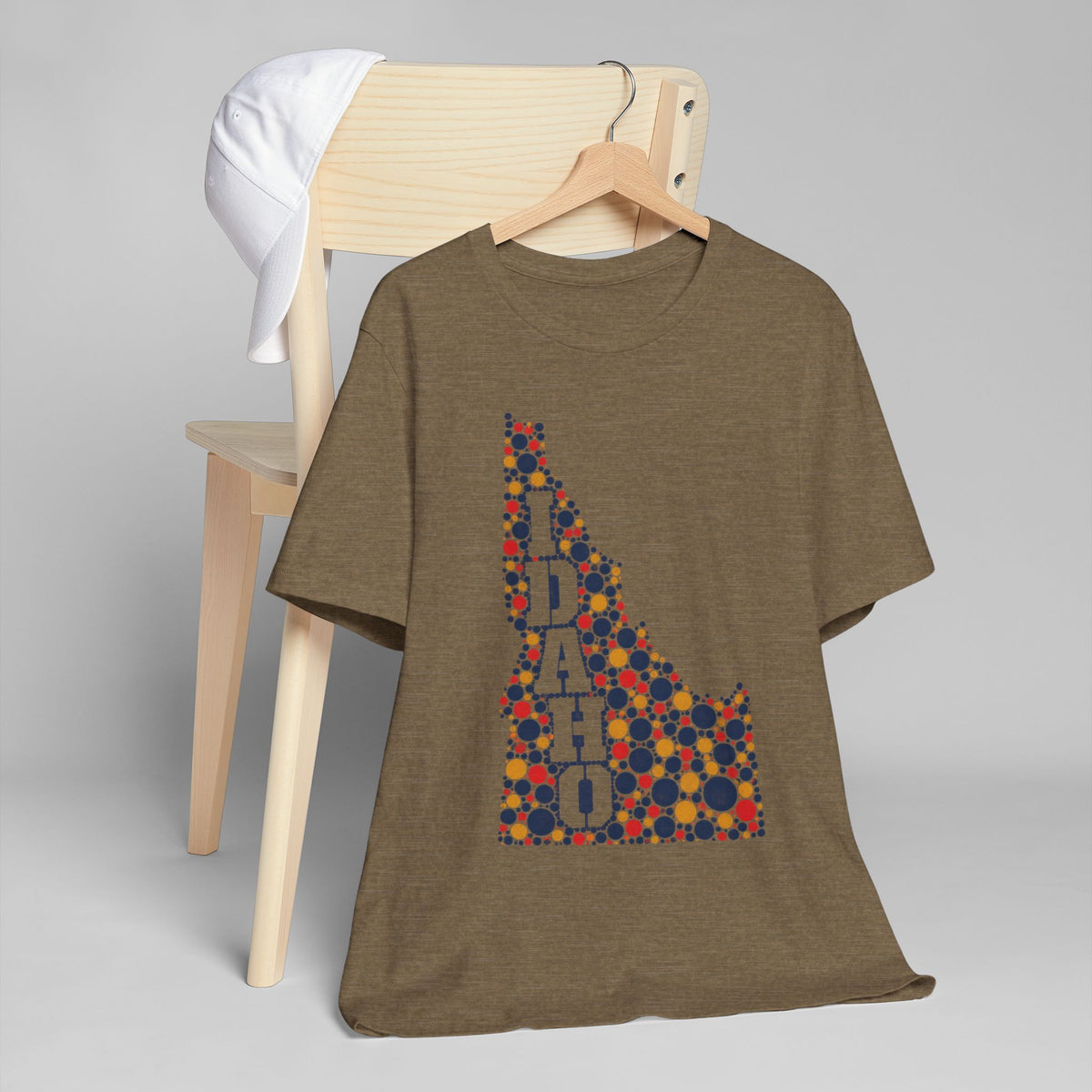 Idaho Polka Dot State Outline T-Shirt | Colorful Idaho Map Graphic Tee