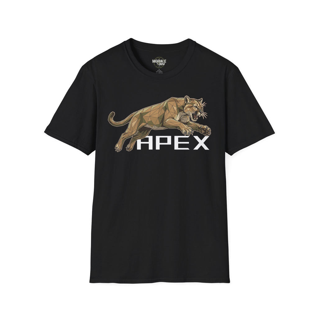 Leaping Cougar graphic T-shirt, black, jumping cougar and HPEX text