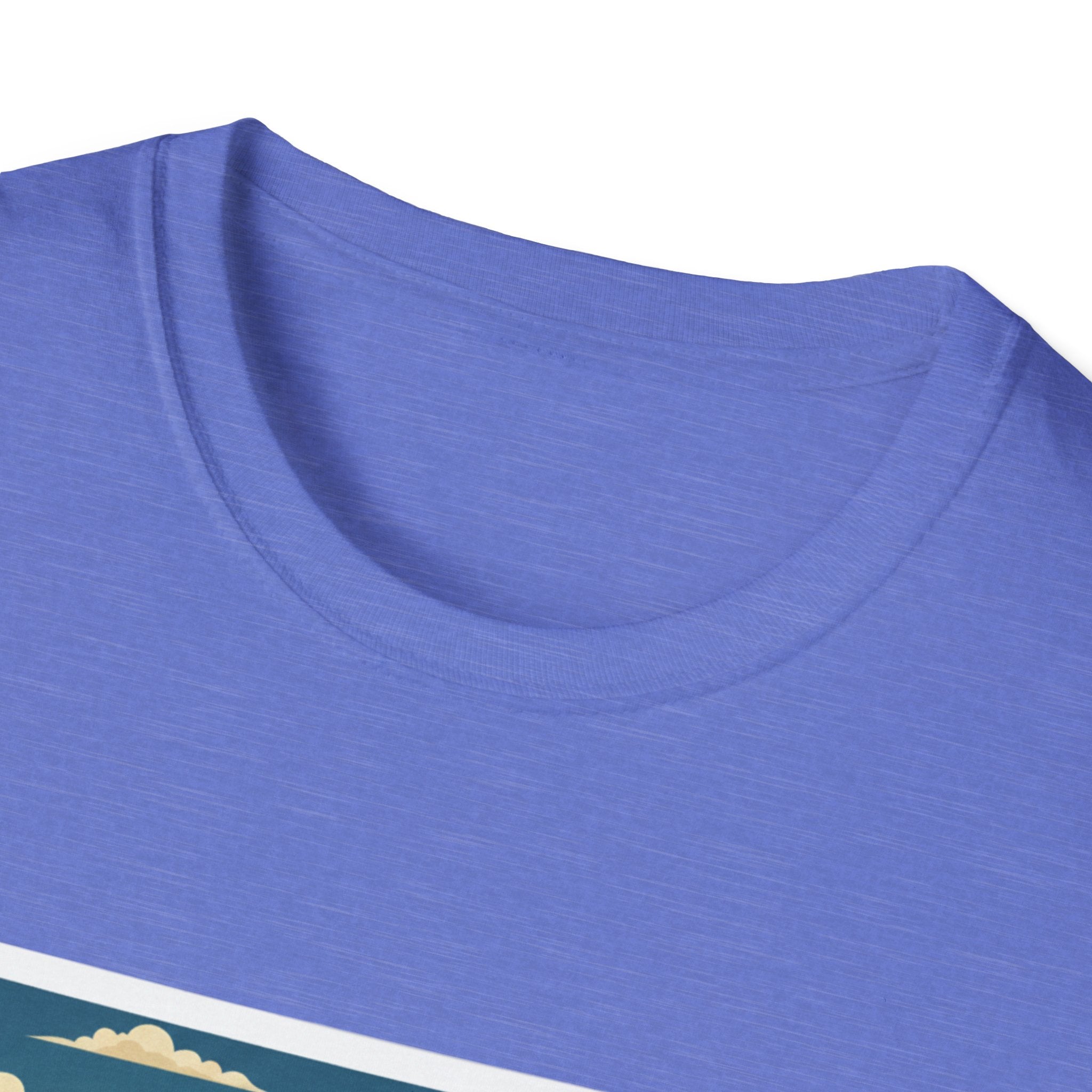 Heather purple crewneck neckline close-up