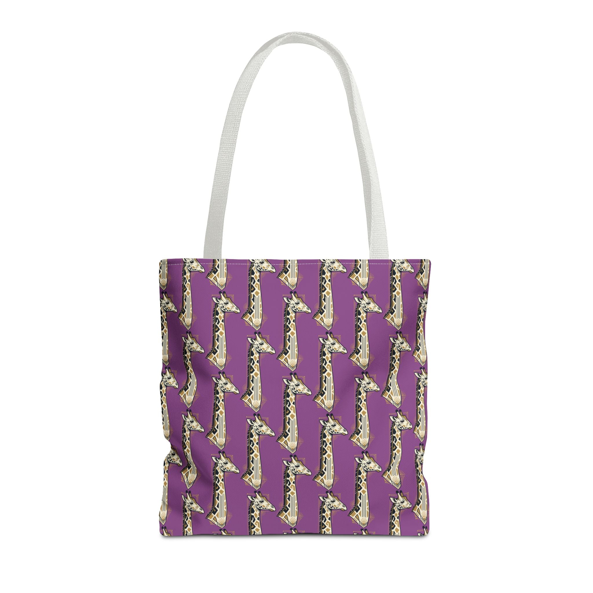 Saxophone tote bag with purple pattern and light handles