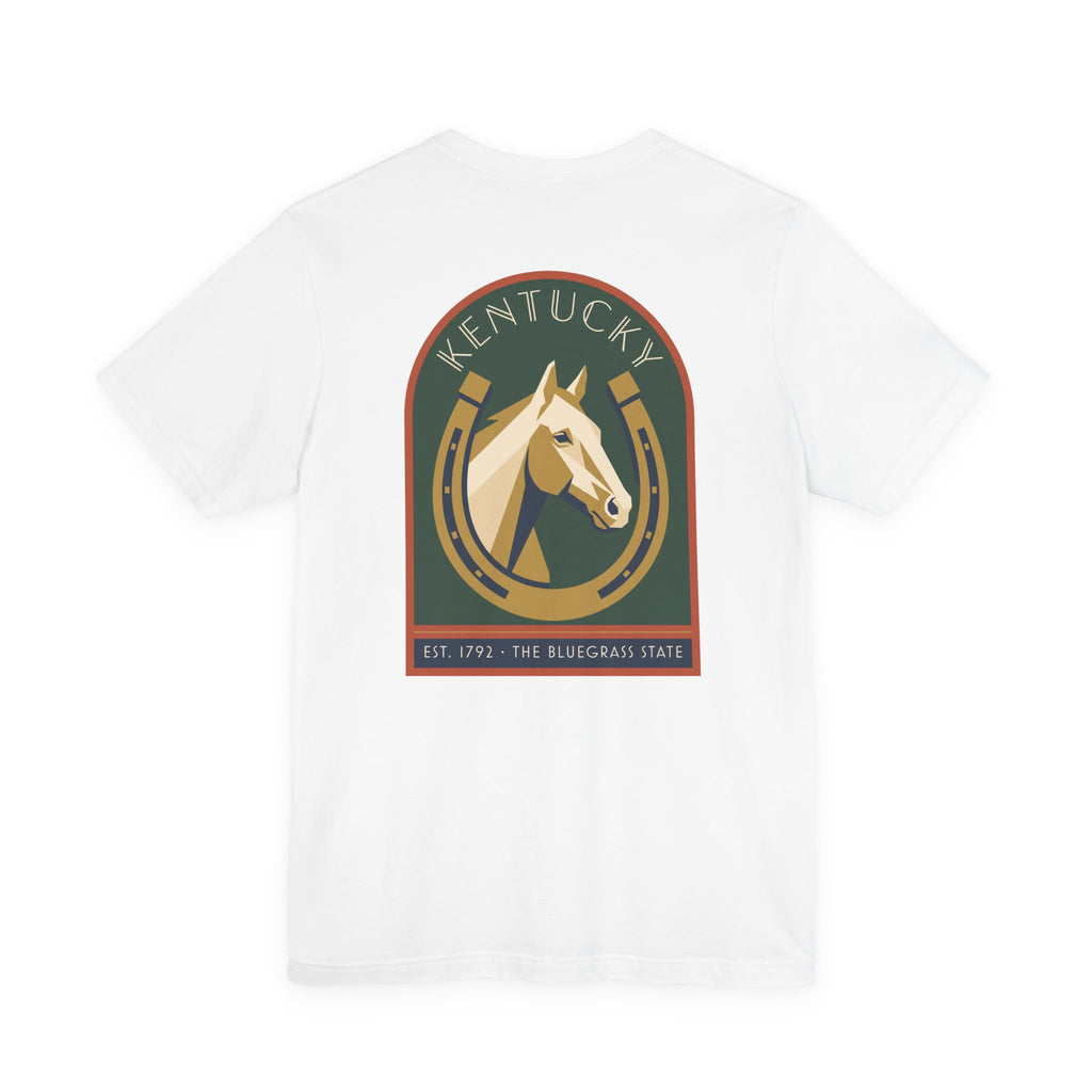 White T-shirt with Kentucky horse crest graphic