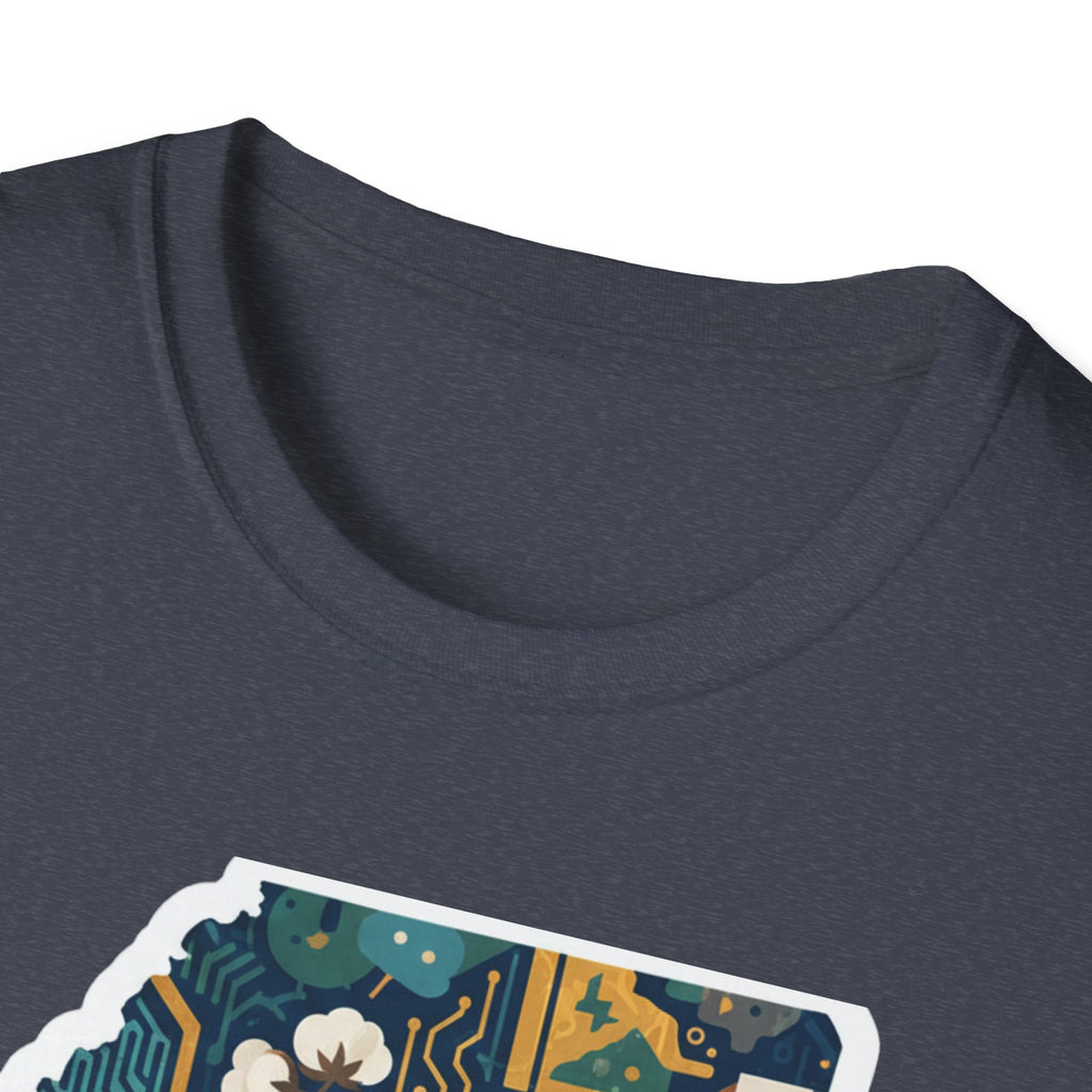 Mississippi I Am T-shirt, dark heather; crew neck close-up