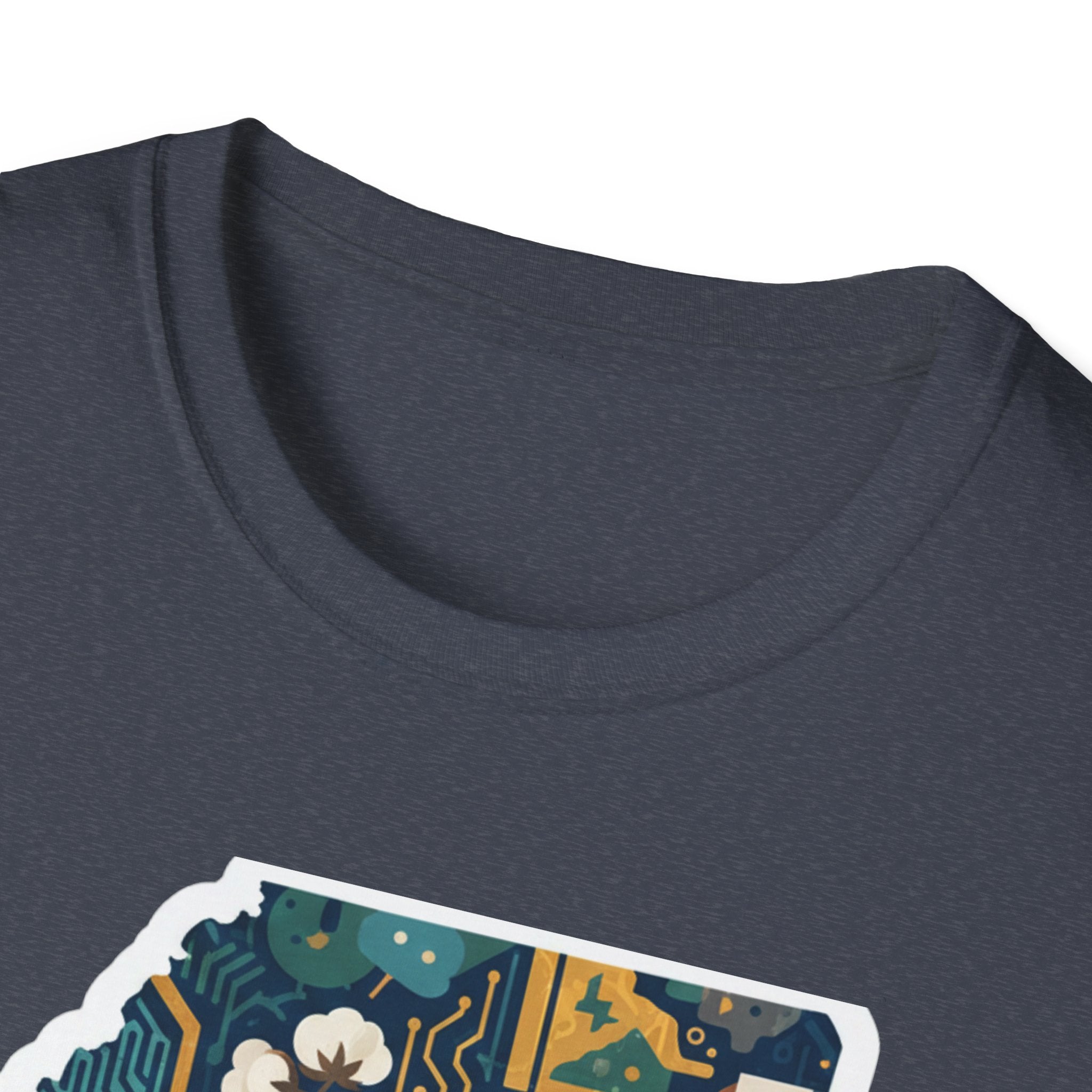 Mississippi I Am T-shirt, dark heather; crew neck close-up
