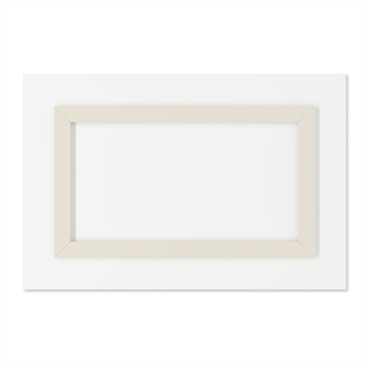 White acrylic wall art backing with beige frame border and no visible artwork