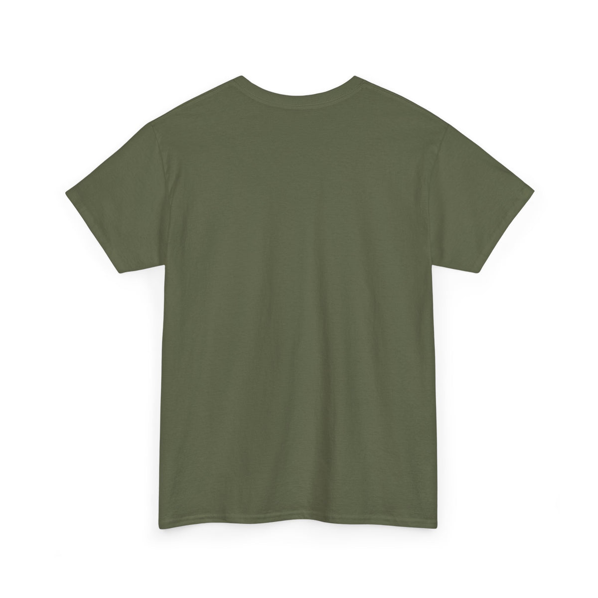Men's military motto T-shirt, solid military green, crew neck, short sleeves