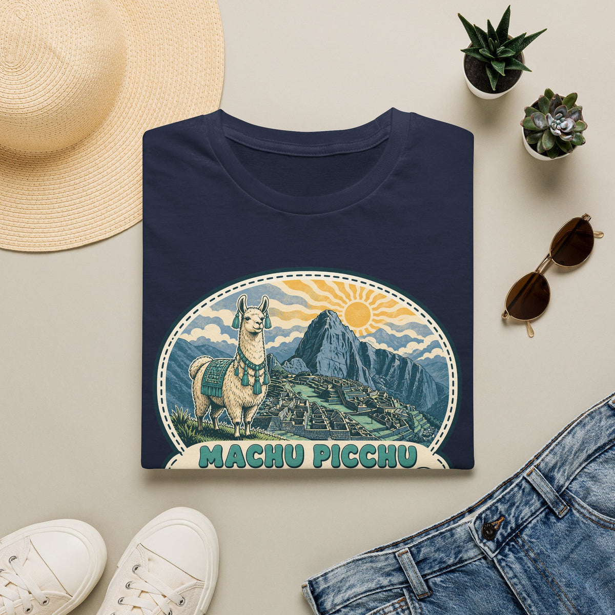 Machu Picchu Llama T-Shirt | Vintage Mountain Travel Tee