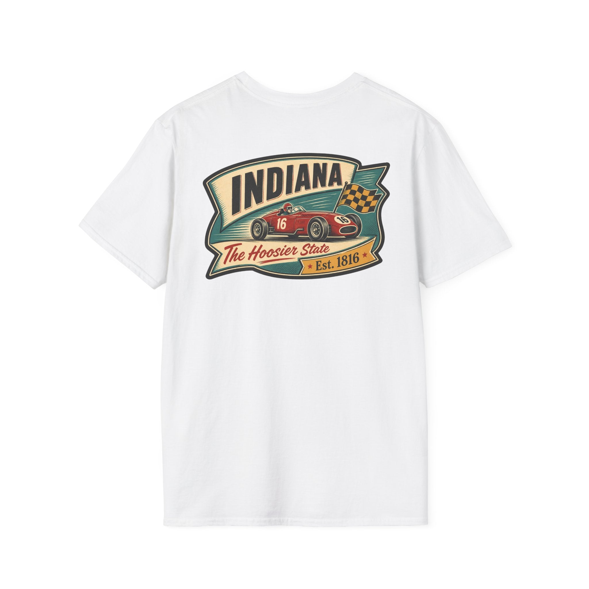 Indiana Hoosier State graphic tee in white with vintage front logo