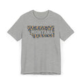 Heather gray crewneck T-shirt with colorful Montana outline graphic on the chest