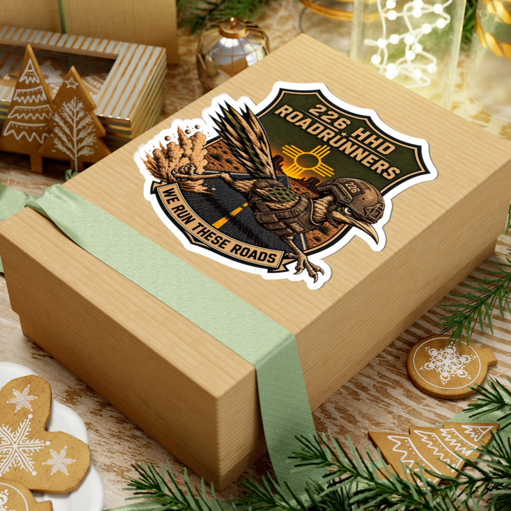226 HHD Roadrunners Sticker — Military Unit Helmet Emblem (We Run These Roads)