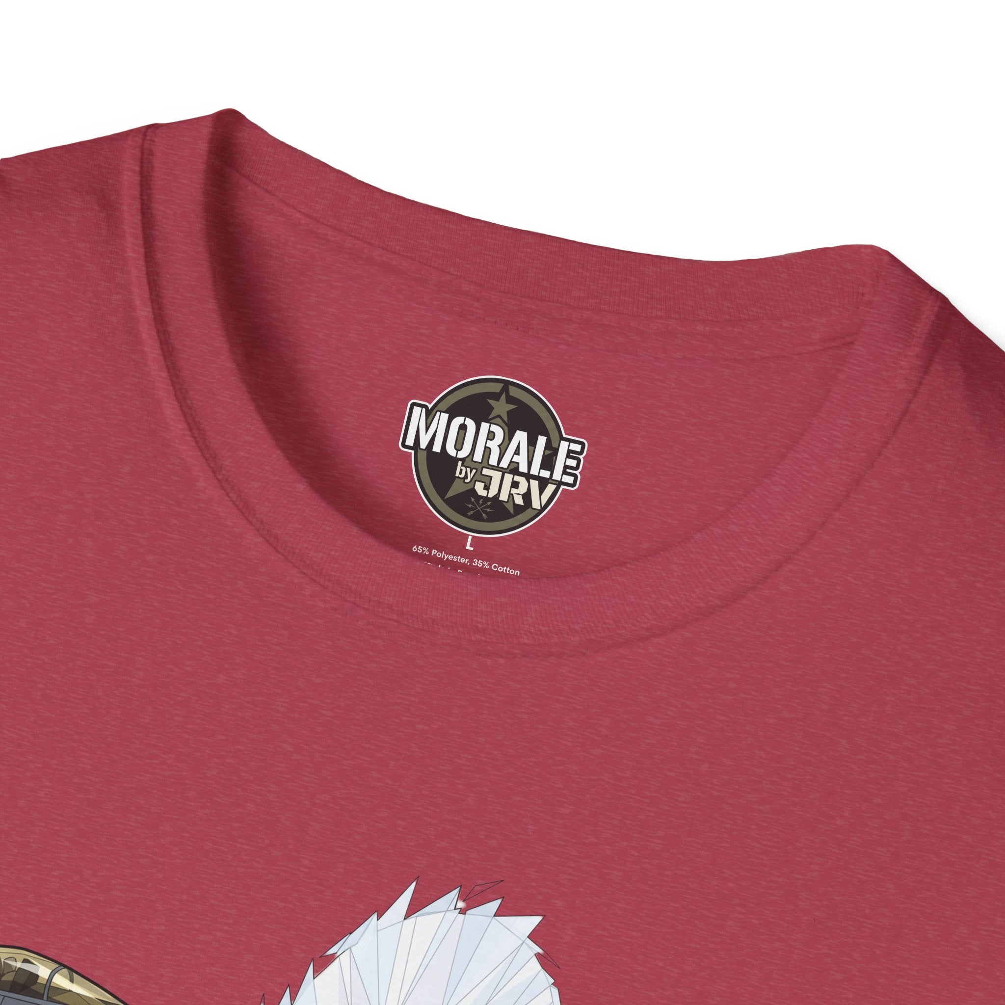 Burgundy T-Shirt mit kleinem Flugzeug-Logo am Halsausschnitt