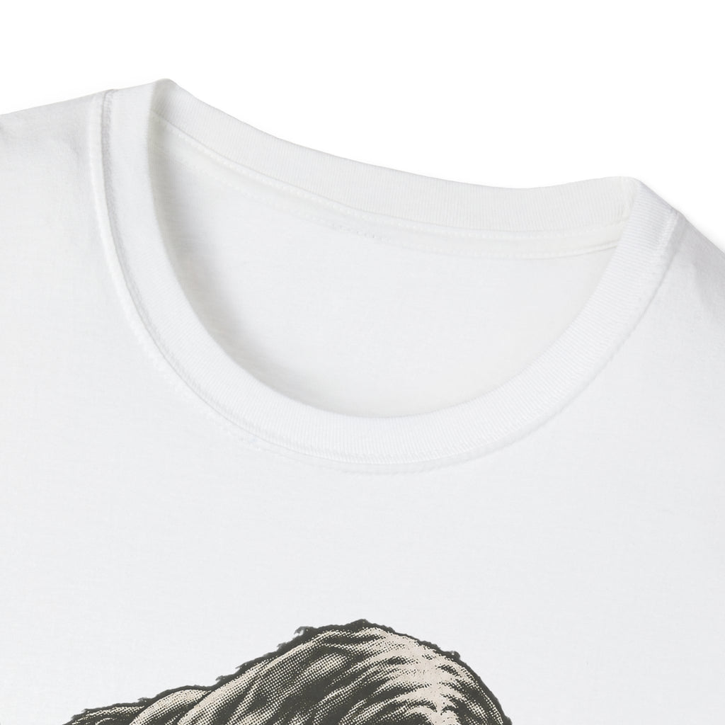 White crewneck t-shirt neckline close-up, no visible graphic