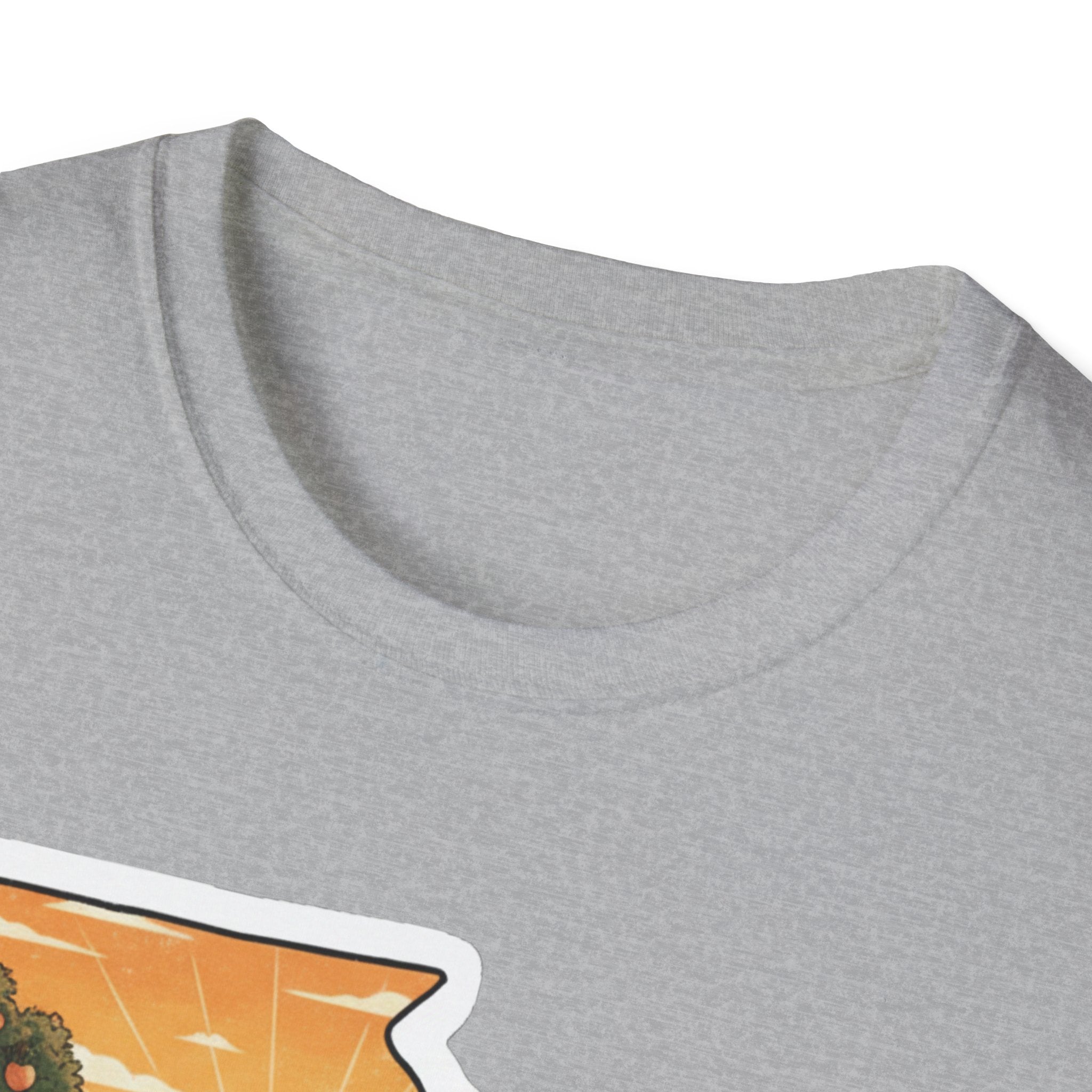 Sport Grey crew neck and shoulder seam close-up with soft fabric texture
