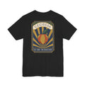 Peach-state graphic t-shirt in black with centered Georgia emblem poster print