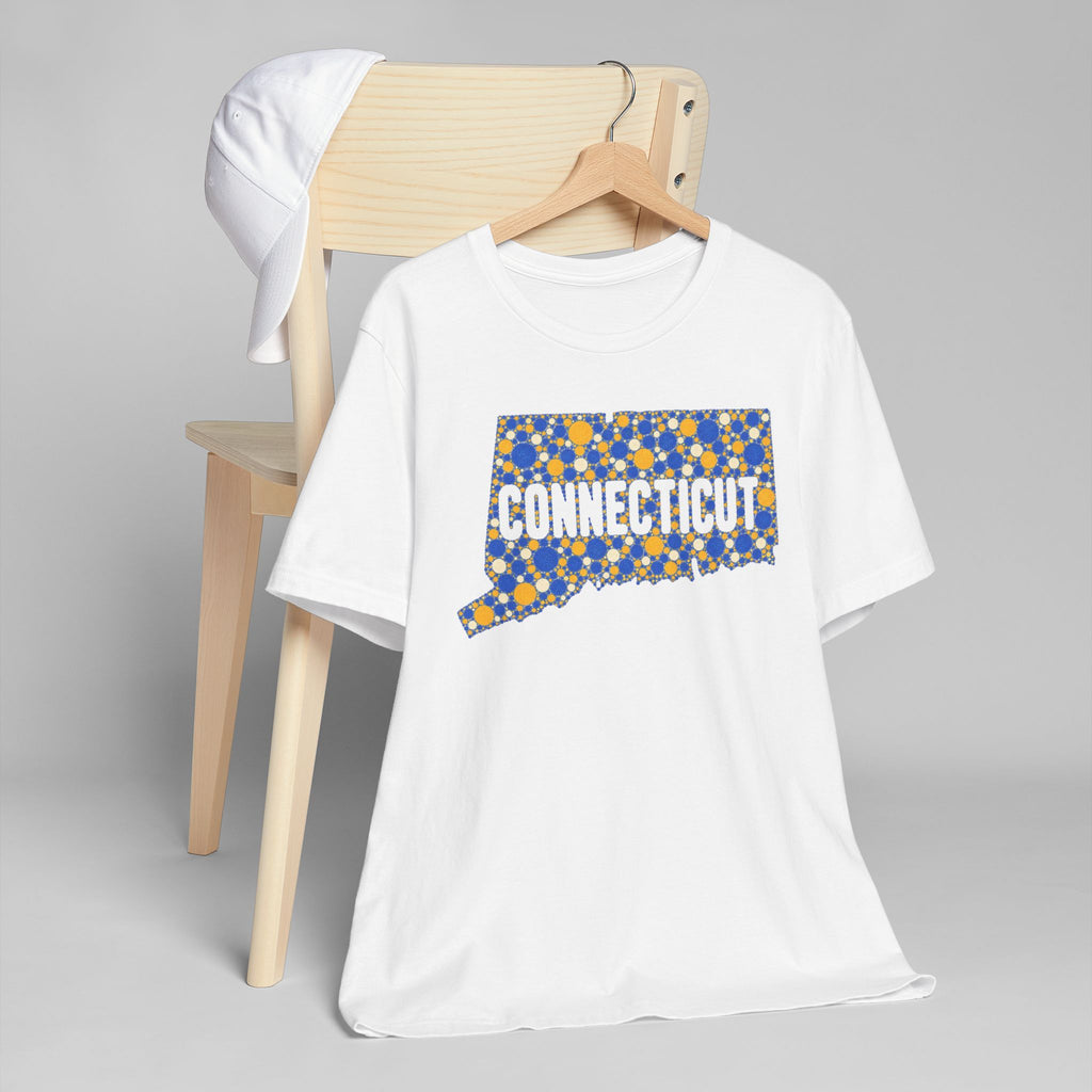 Connecticut State Floral Pattern T-Shirt | Connecticut Map Outline Graphic Tee