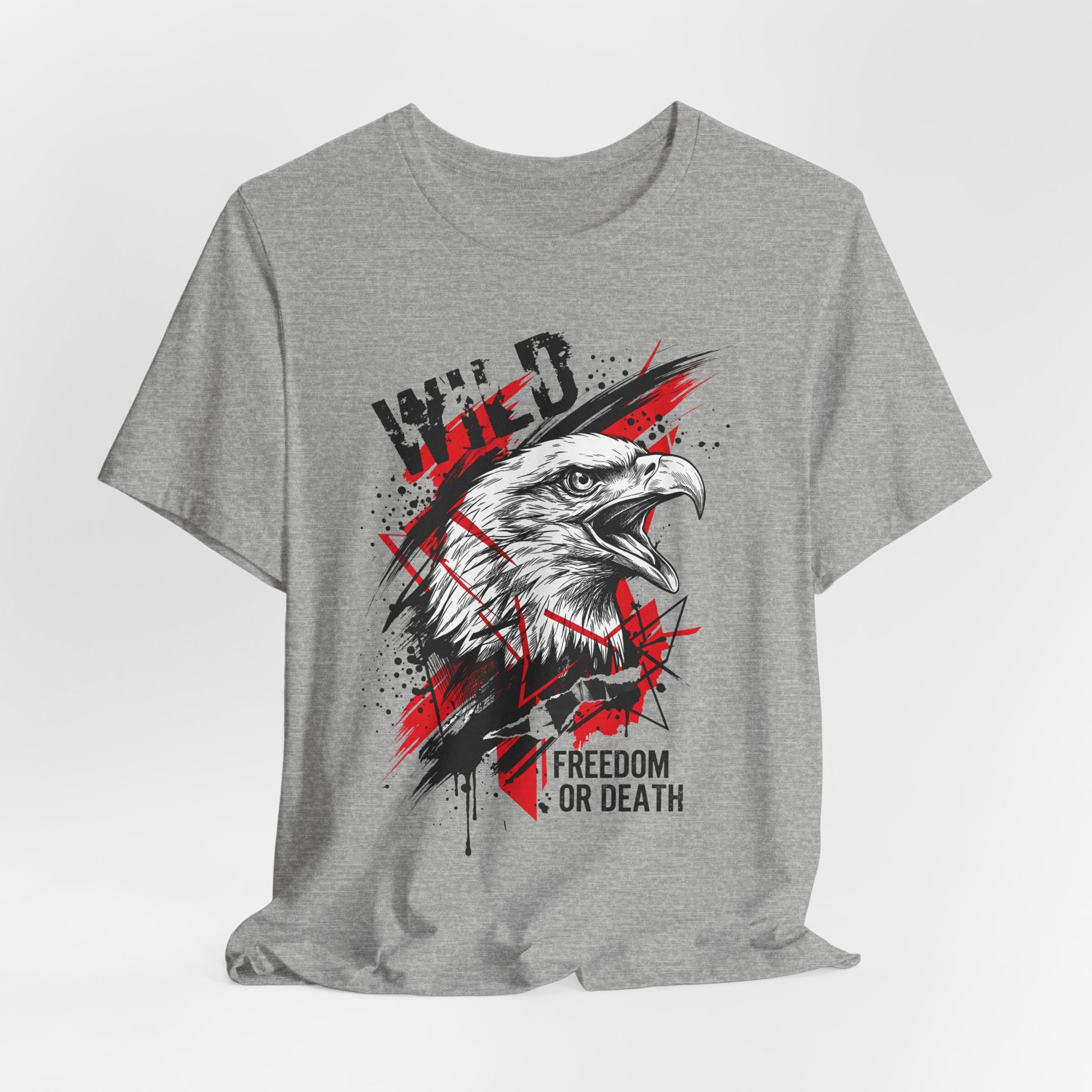 Dark gray T-shirt with eagle head graphic and "Freedom or Death" text