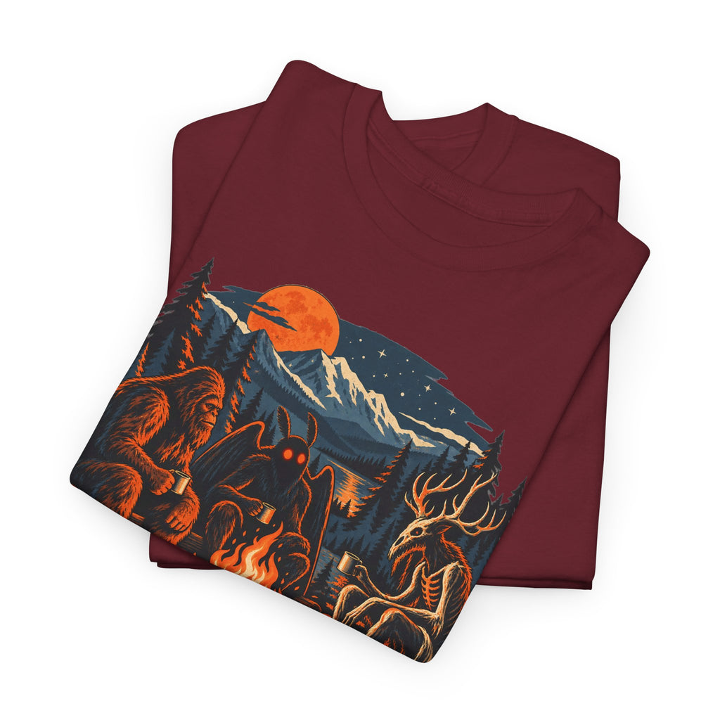 National Park After Dark Campfire Concert T-Shirt, Bear and Elk Mountain Camping Shirt for Men and Women, Hiking Gift Tee
