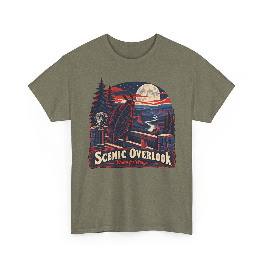 Scenic Overlook Raven T-Shirt, Moonlit Mountain Valley Road Trip Shirt for Men and Women, Vintage Hiking Graphic Tee