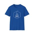 Royal blue T-shirt with front hex campfire graphic
