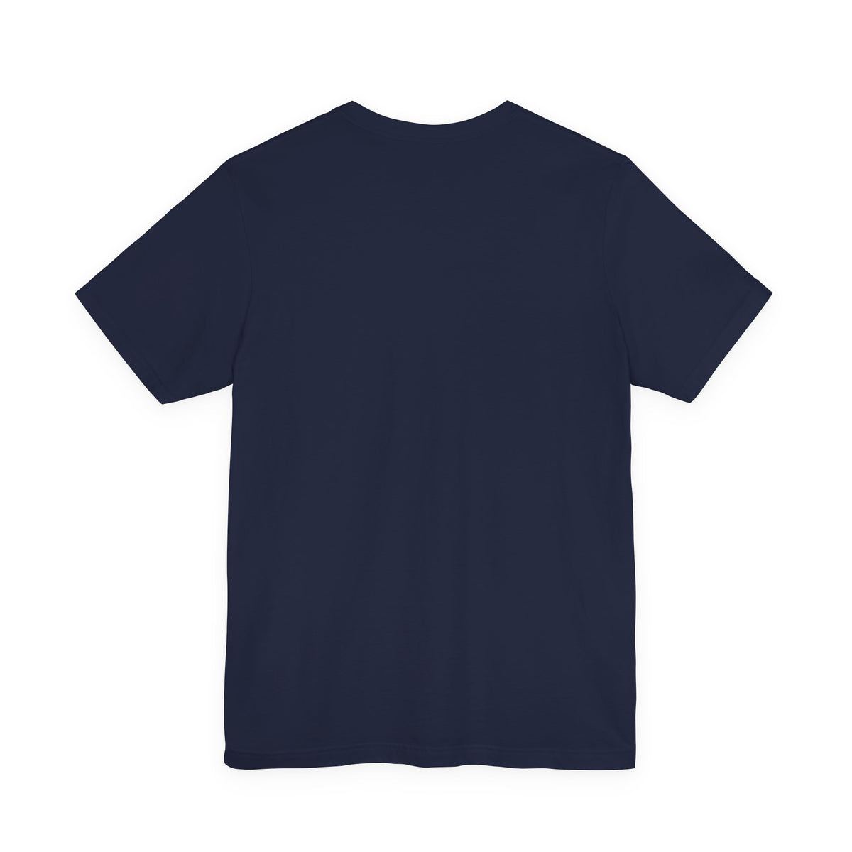 Navy short-sleeve t-shirt, crew neck, plain front and back