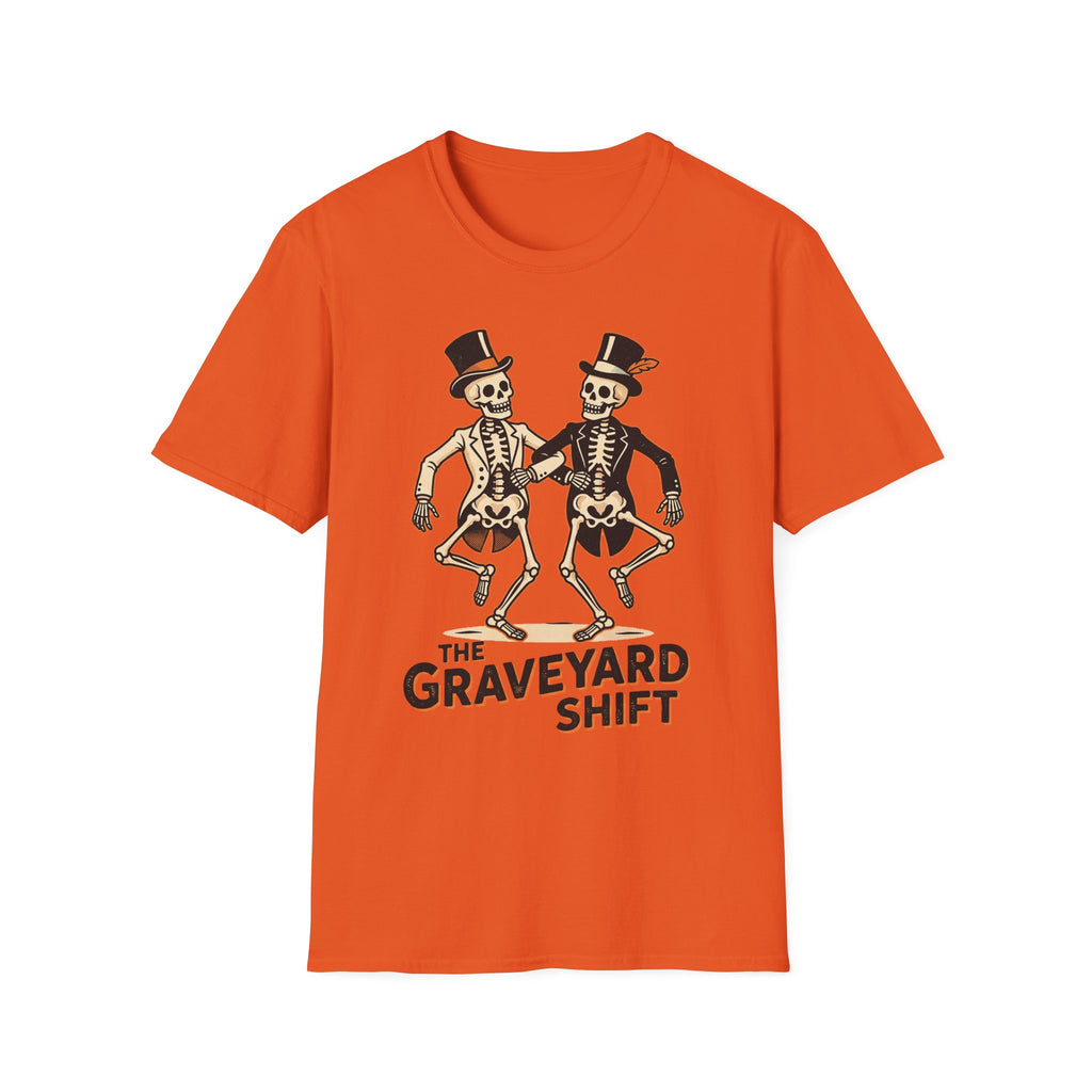 Dancing Skeletons The Graveyard Shift T-Shirt - Vintage Halloween Tee