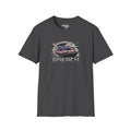 American flag tank “BREACH” graphic T-shirt, dark charcoal