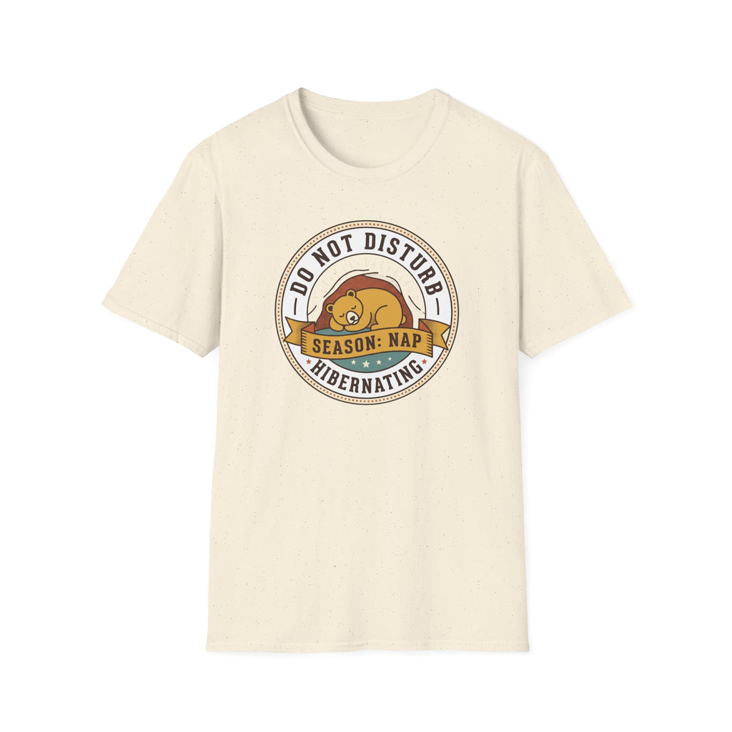 Off-white nap T-shirt with circular sleeping bear 'Do Not Disturb Season: Nap' graphic
