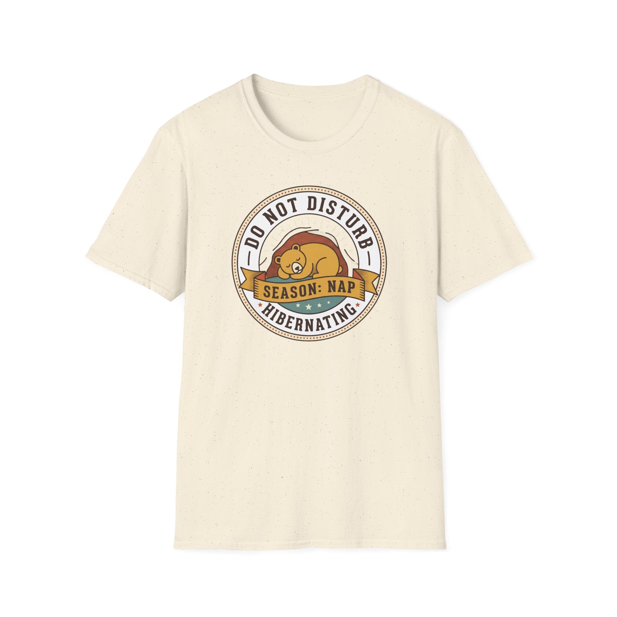 Off-white nap T-shirt with circular sleeping bear 'Do Not Disturb Season: Nap' graphic
