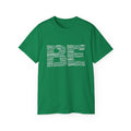 Life word cloud T-shirt in Antique Irish Green with motivational typography graphic