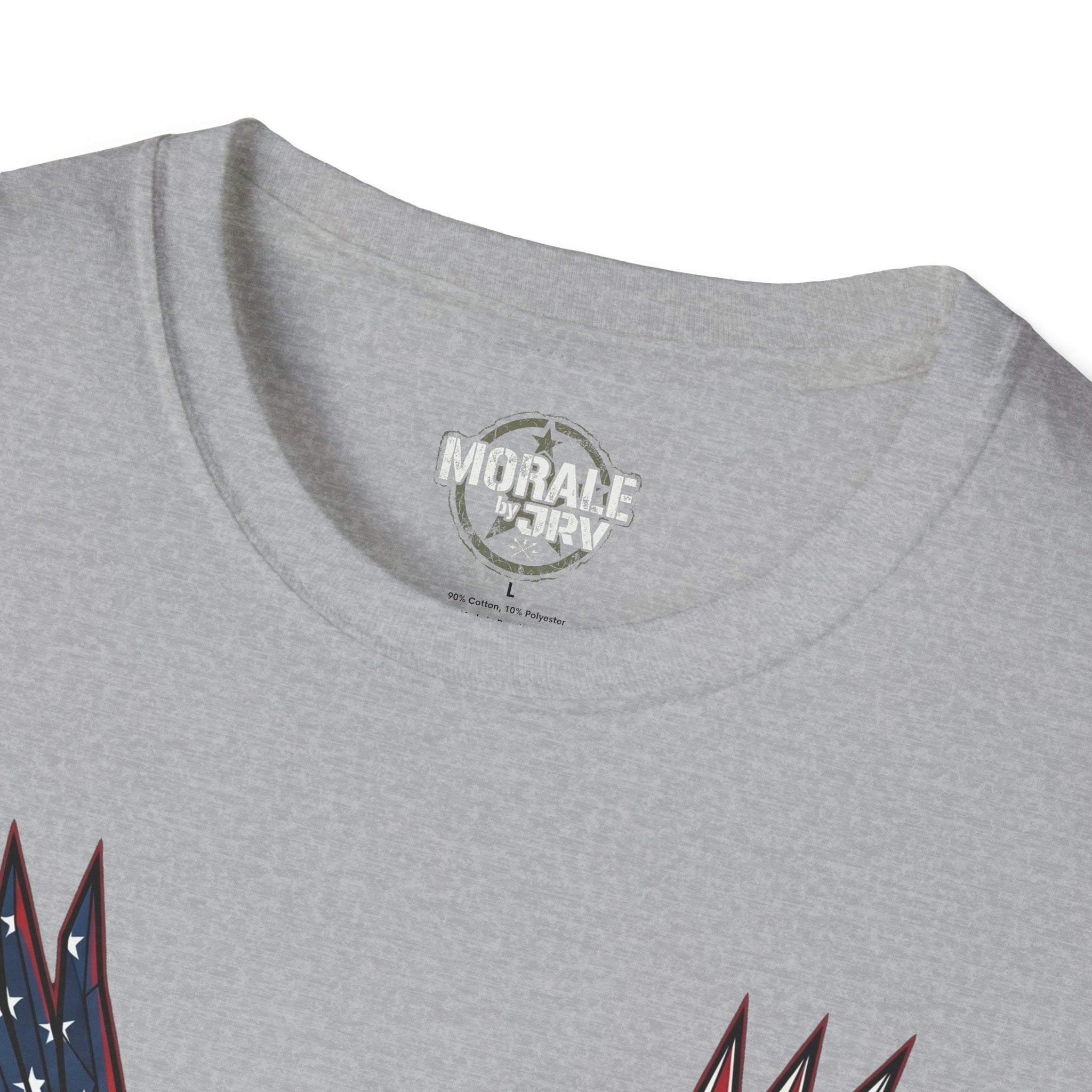 Sport Grey crew neck with printed neck label and fabric blend text