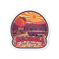 Die-cut magnet featuring illustrated peach and van, with 'GEORGIA' and 'Est. 1788' text
