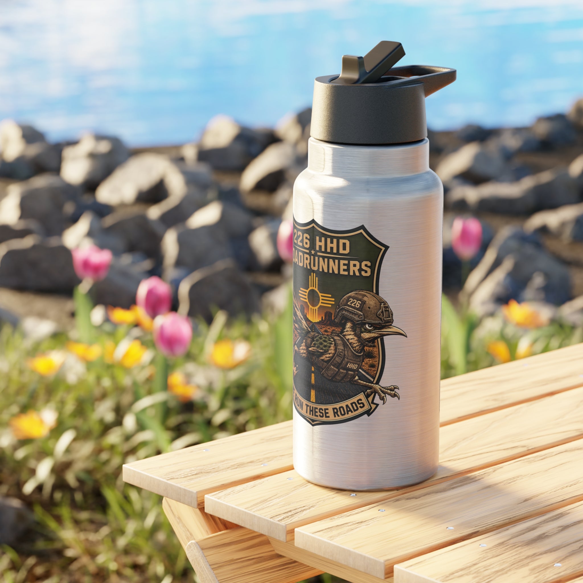 226HHD Roadrunners 32oz Gator Stainless Tumbler – “We Run These Roads” Insulated Bottle