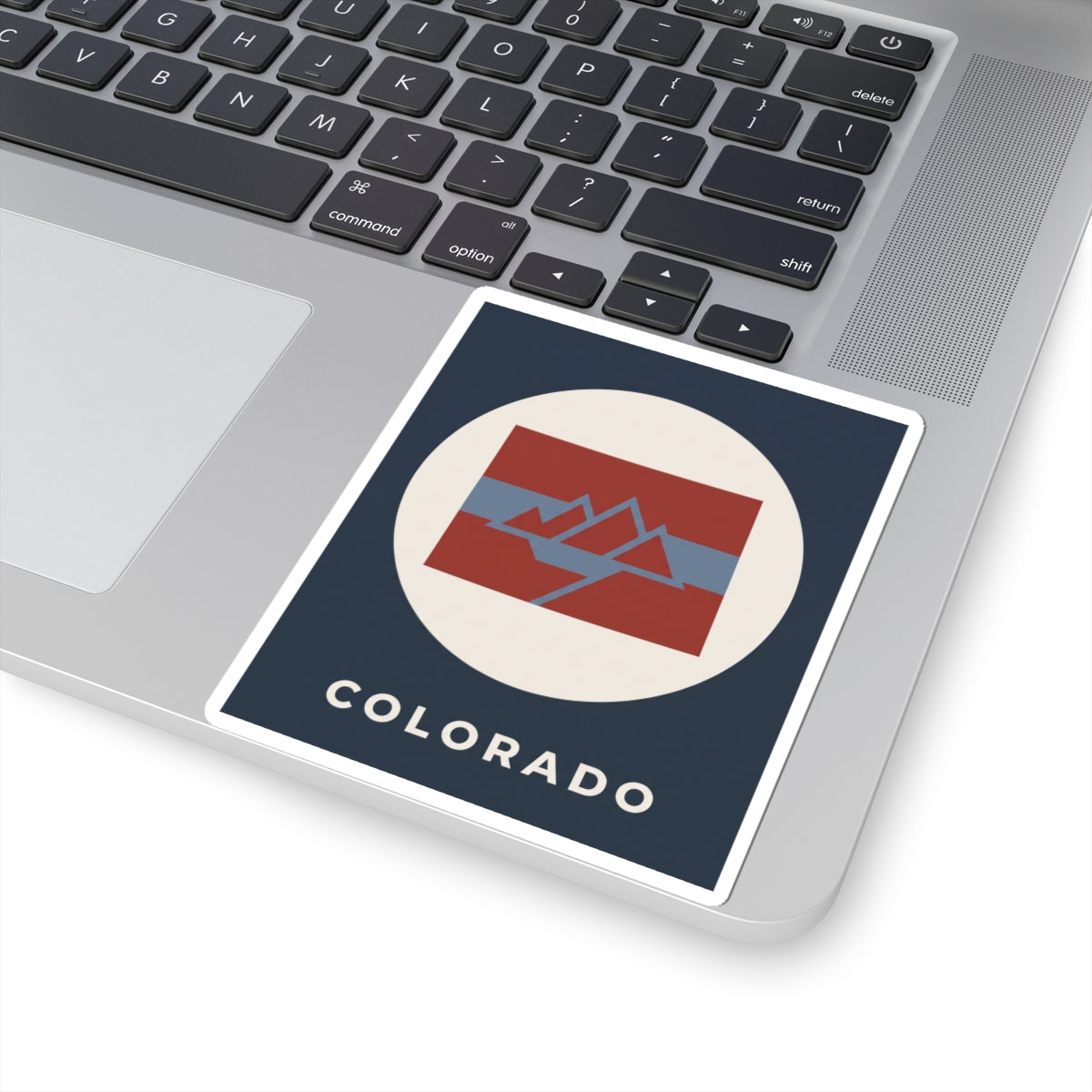 Square sticker showing the 'COLORADO' wordmark and mountain badge logo