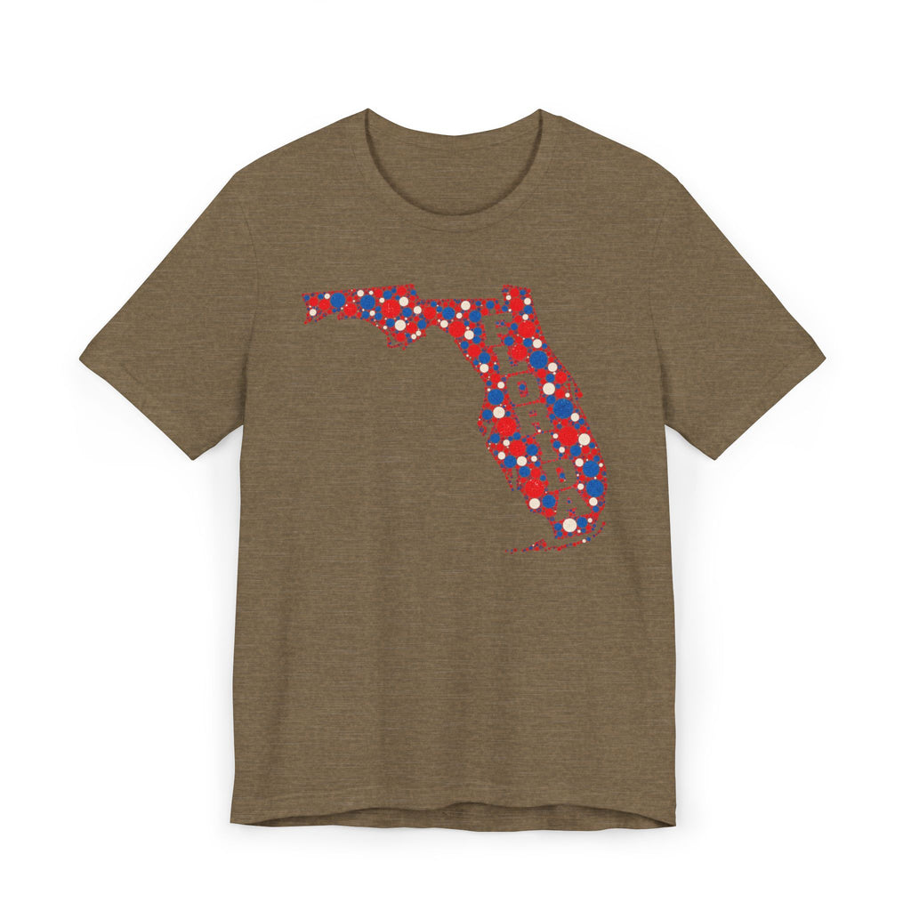 Florida State Floral Pattern T-Shirt | Colorful Florida Outline Graphic Tee