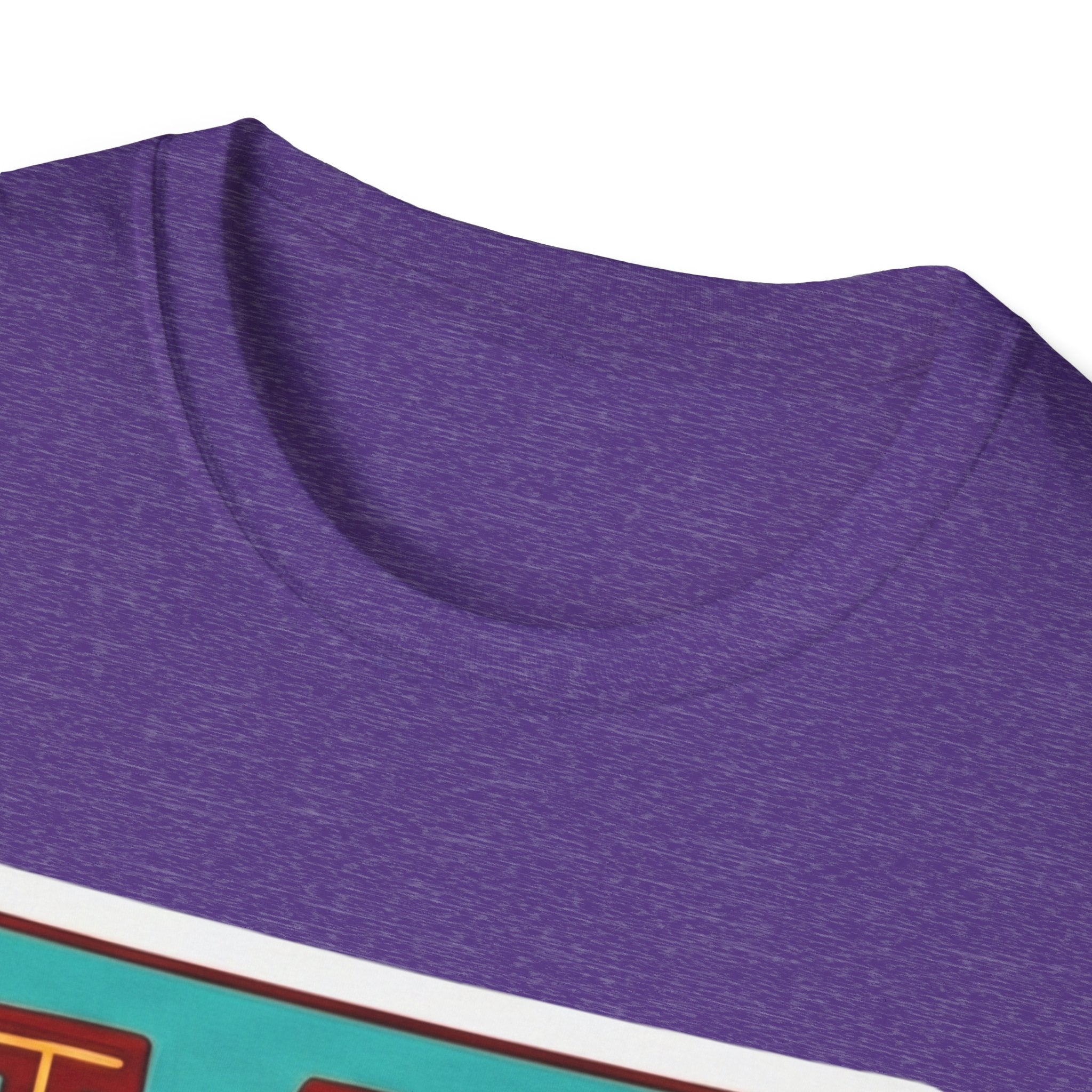 Purple heather T-shirt: crew neck and short sleeves