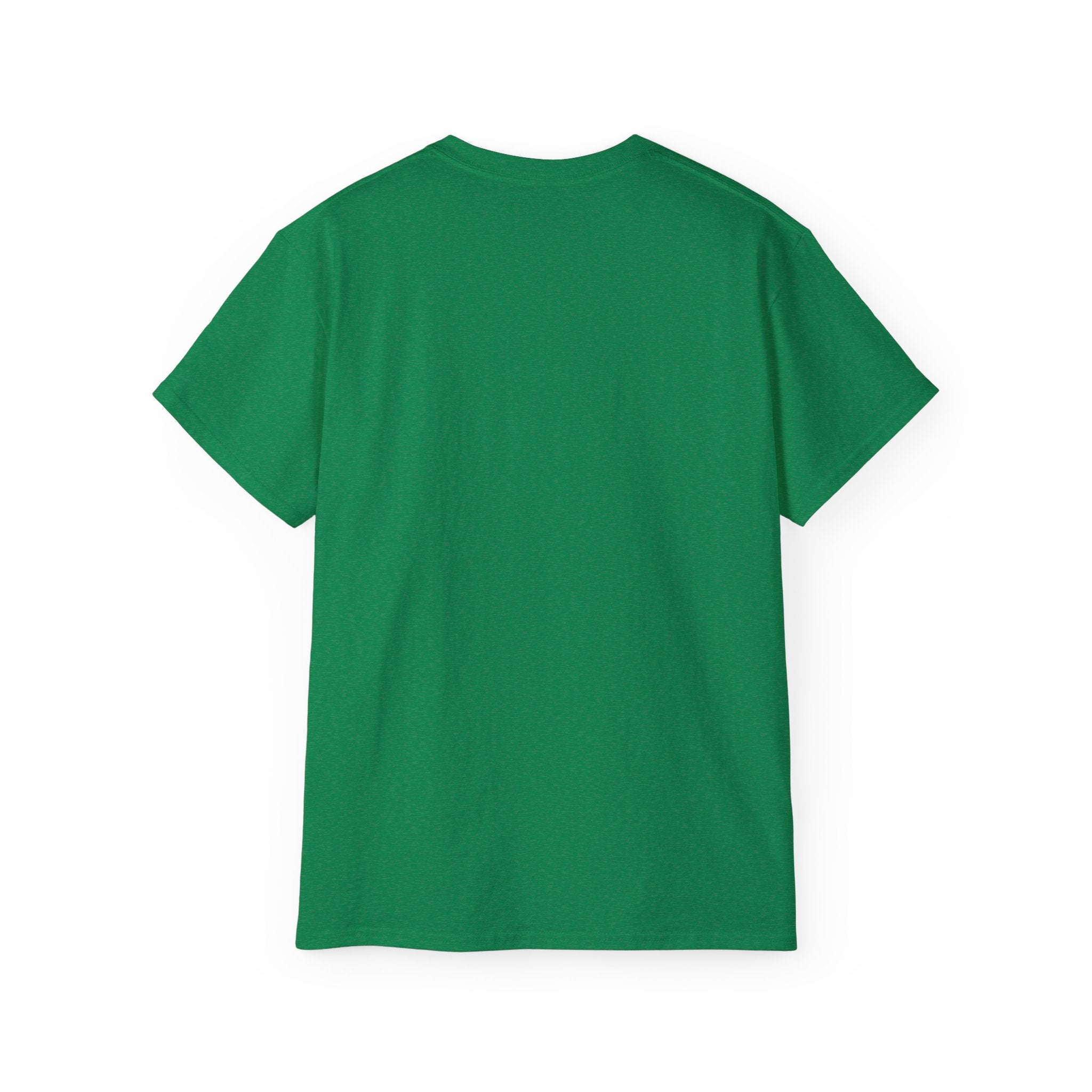 Antique Irish Green Life typography T-shirt, plain back view