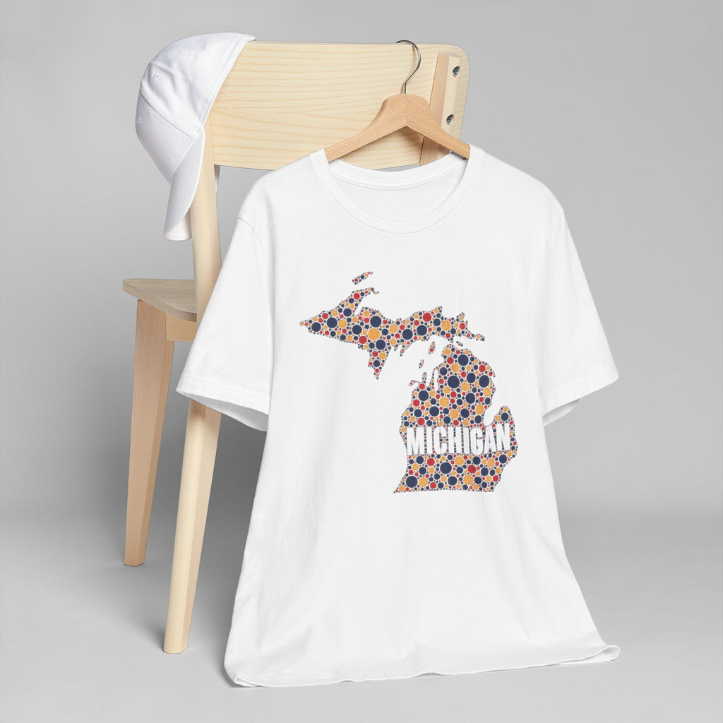 Michigan State Floral Map T-Shirt | Michigan Outline Graphic Tee