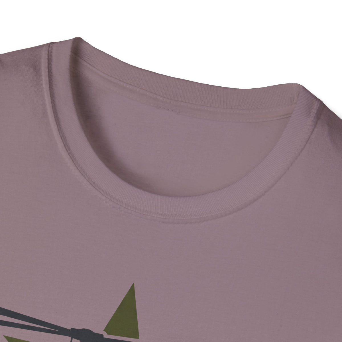 Heather purple-gray crewneck t-shirt neckline, no visible graphic
