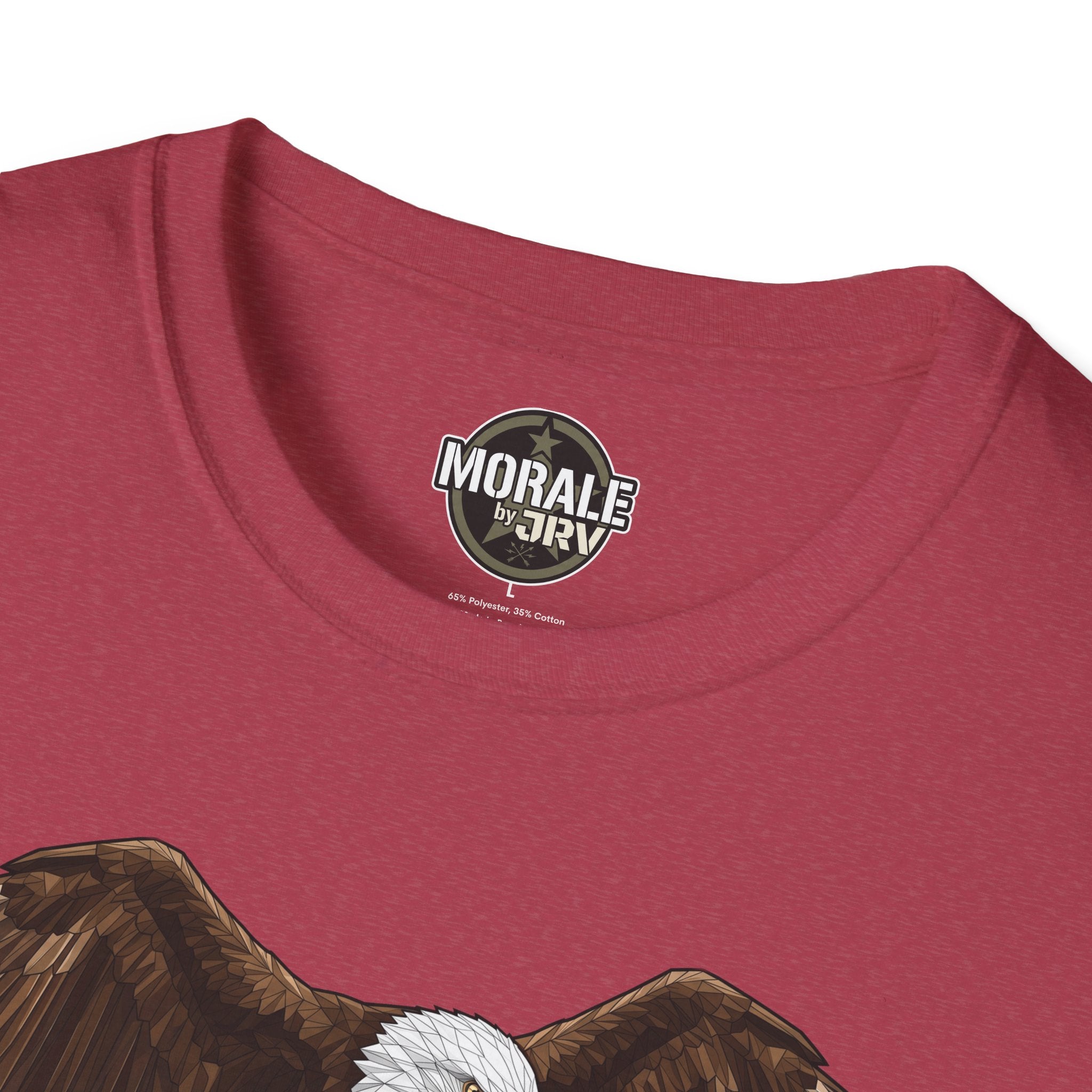 Weinrotes T-Shirt mit Rundhalsausschnitt und Morale-by-ARTS-Logo