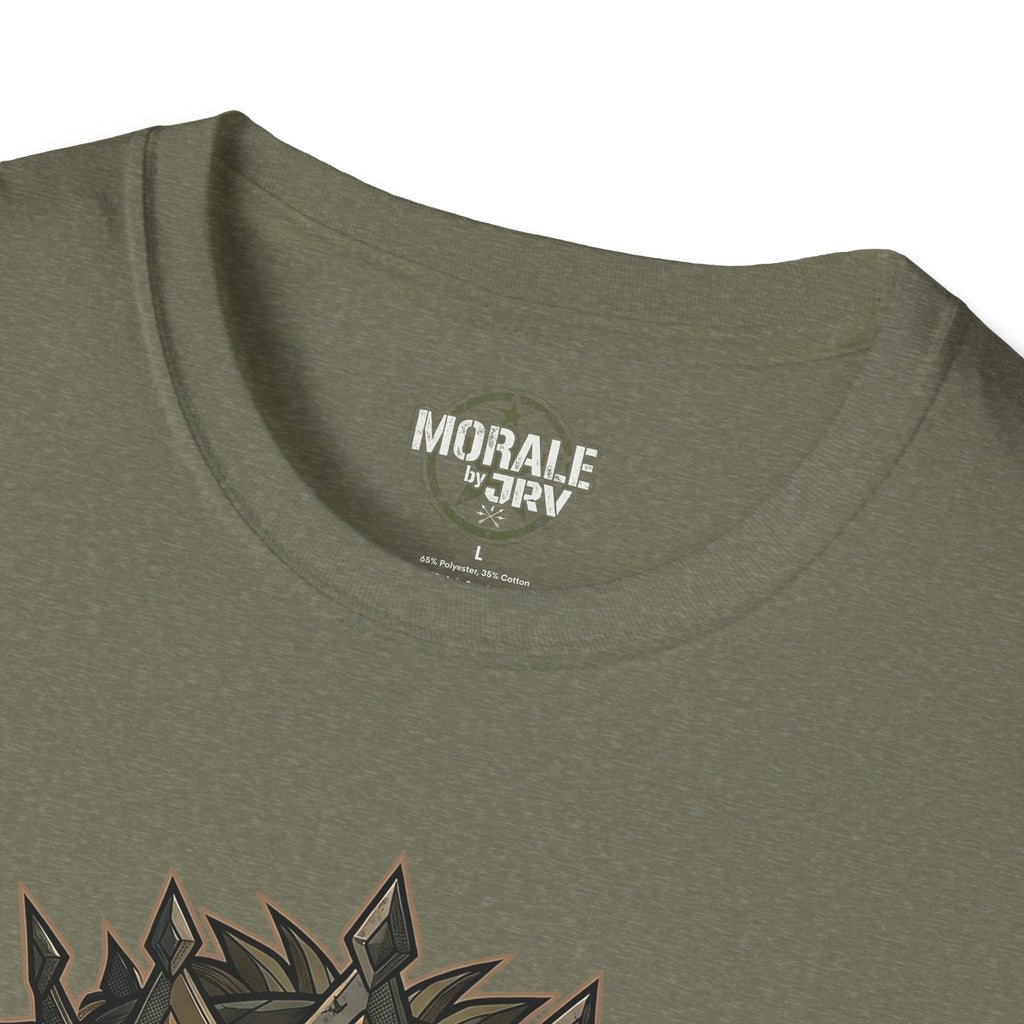 Regal Lion T-Shirt in military green, crewneck logo with lion graphic detail