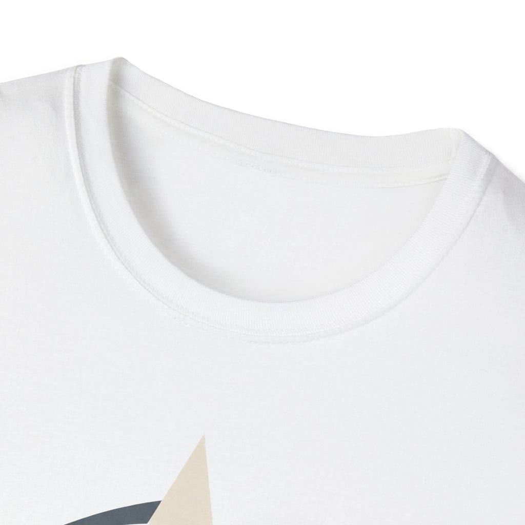 White crew-neck T-shirt neckline close-up, no front graphic visible