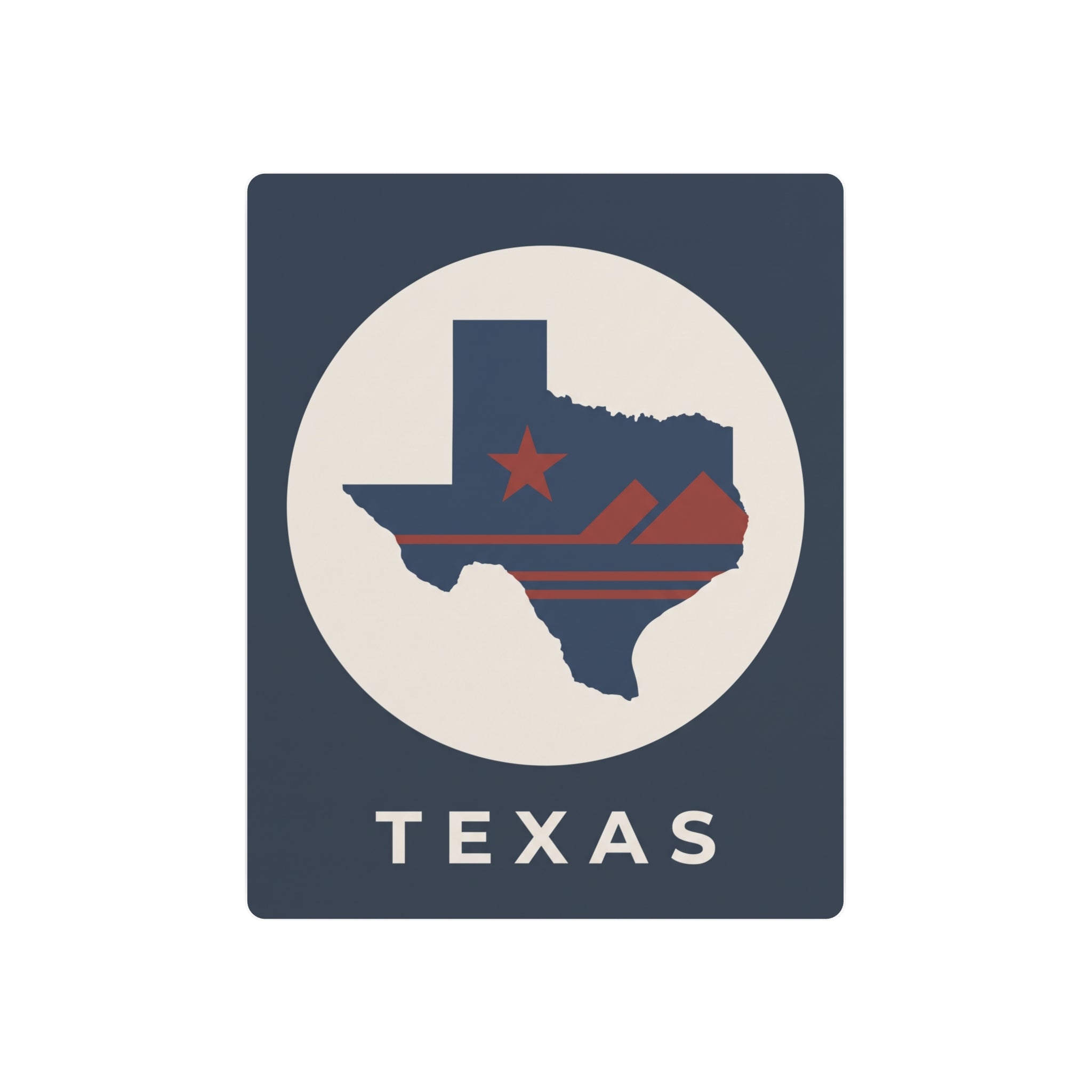 Texas wall metal art sign with Lone Star map in a circle and TEXAS text