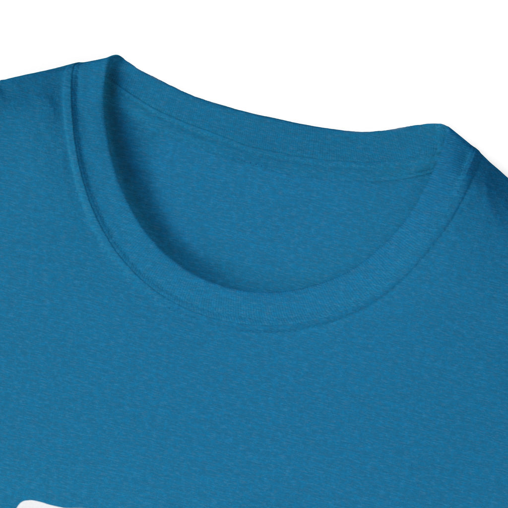 Teal T-shirt crewneck close-up
